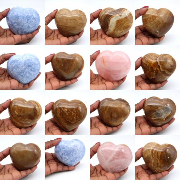 Coeur en calcite bleue