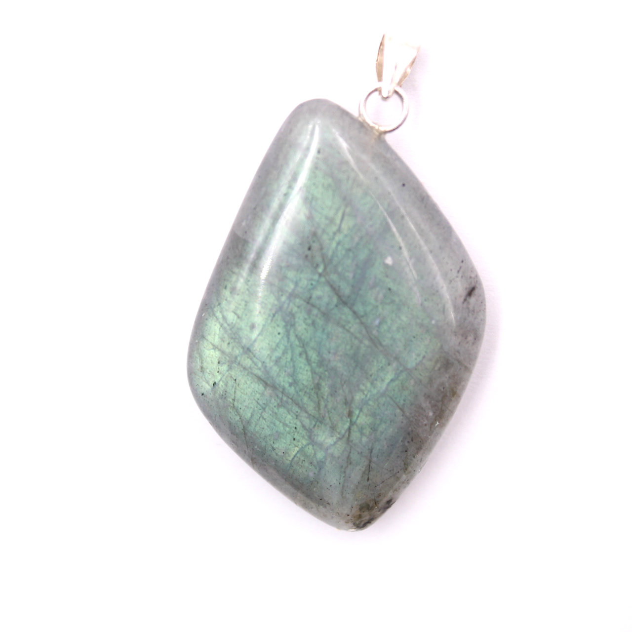Pendentif en labradorite forme libre bélière argent 925