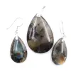 Pendentif et boucles d'oreille en labradorite et argent 925 - 0