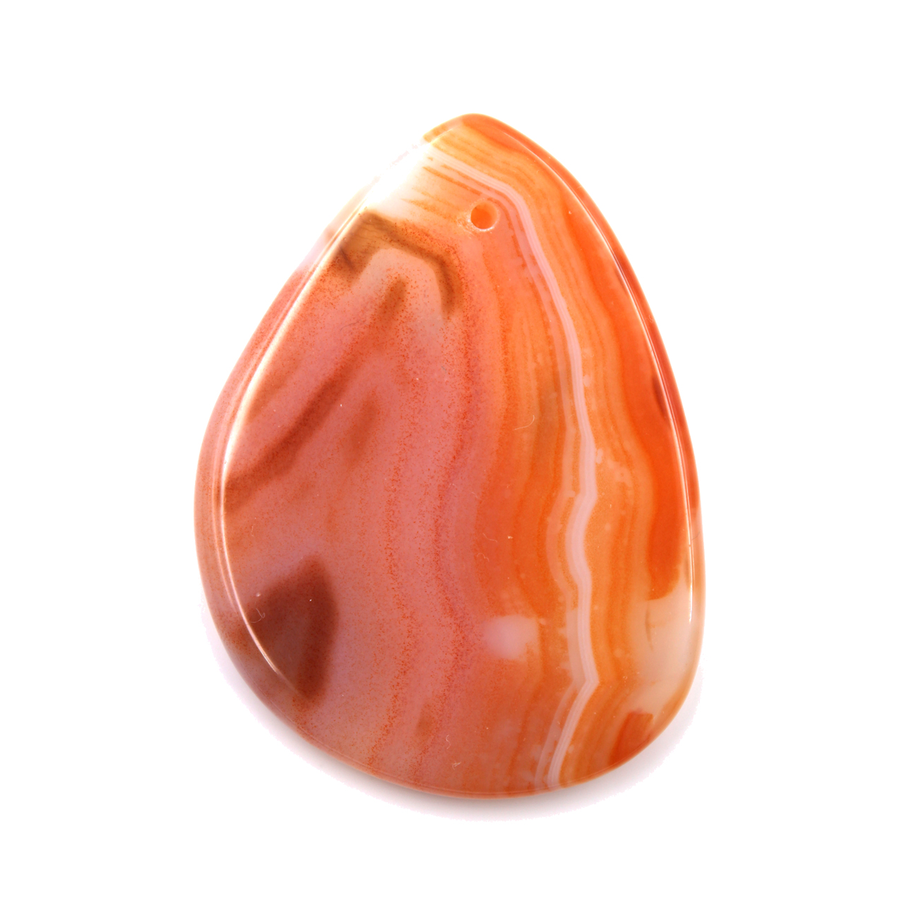 Pendentif en agate orange en forme de goutte