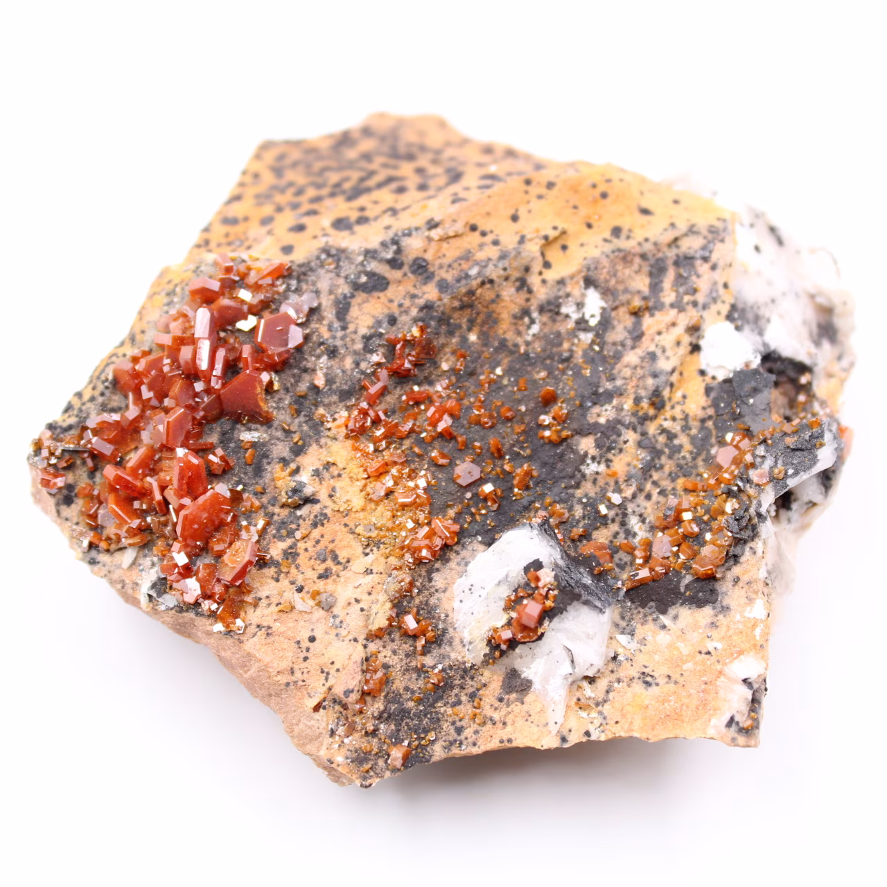 Cristaux de vanadinite sur gangue