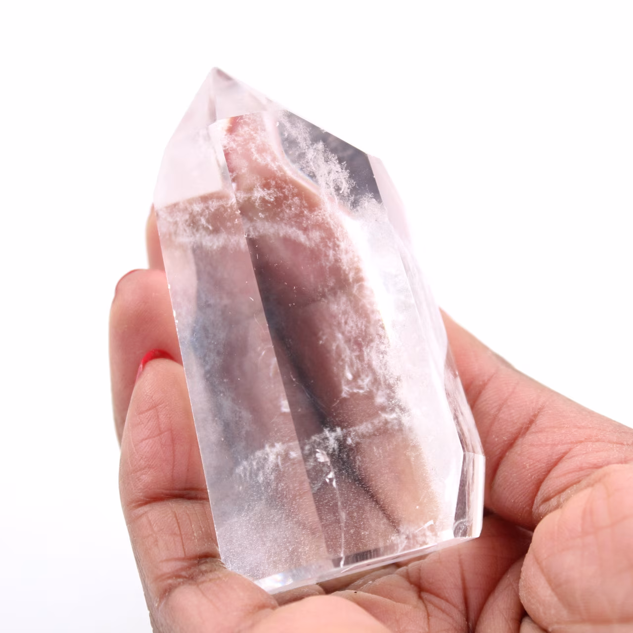 Prisme de cristal de roche poli
