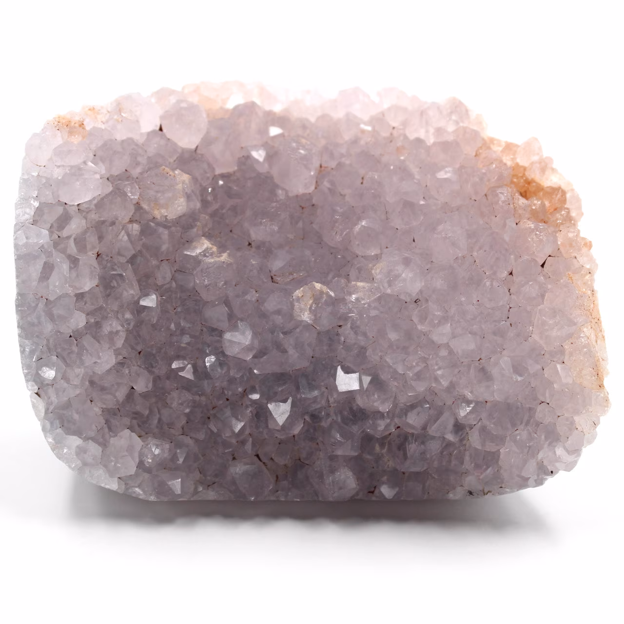 Cristaux de quartz sur agate polie