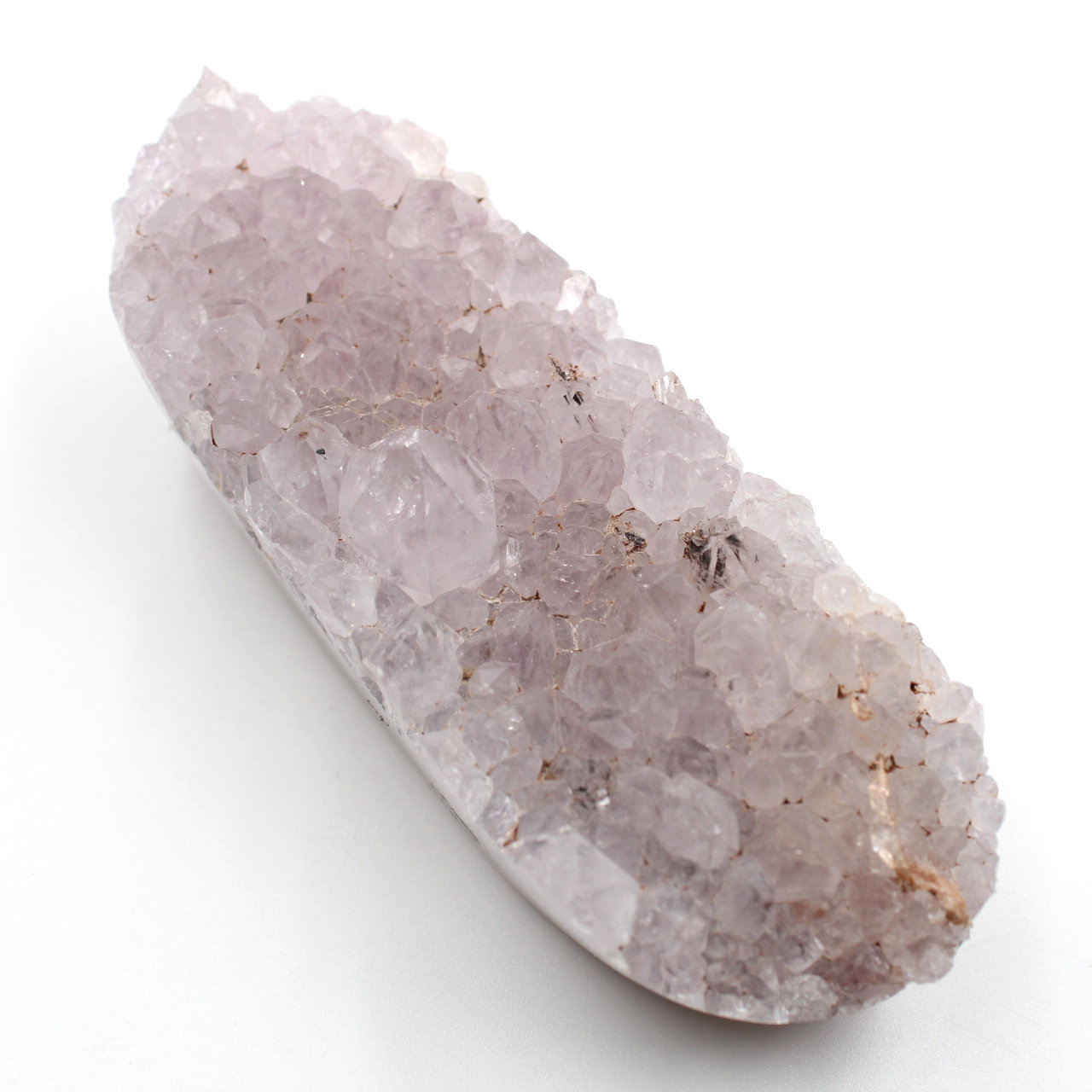 Cristaux de quartz sur agate polie