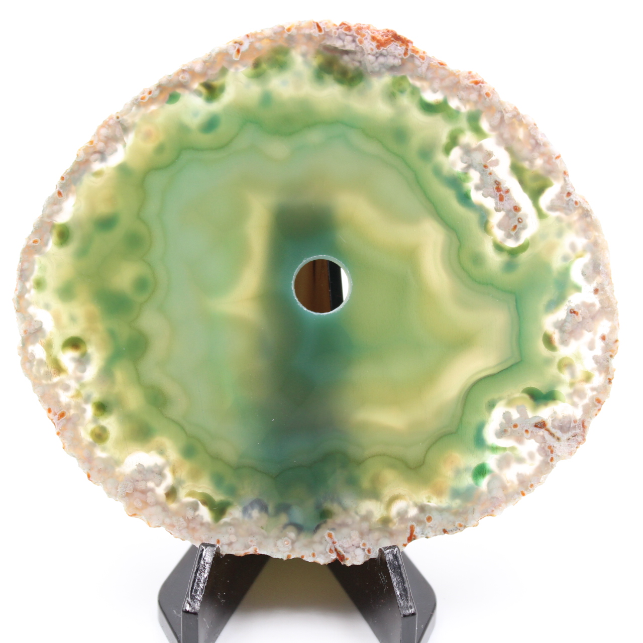 Tranche d'agate percée du Brésil