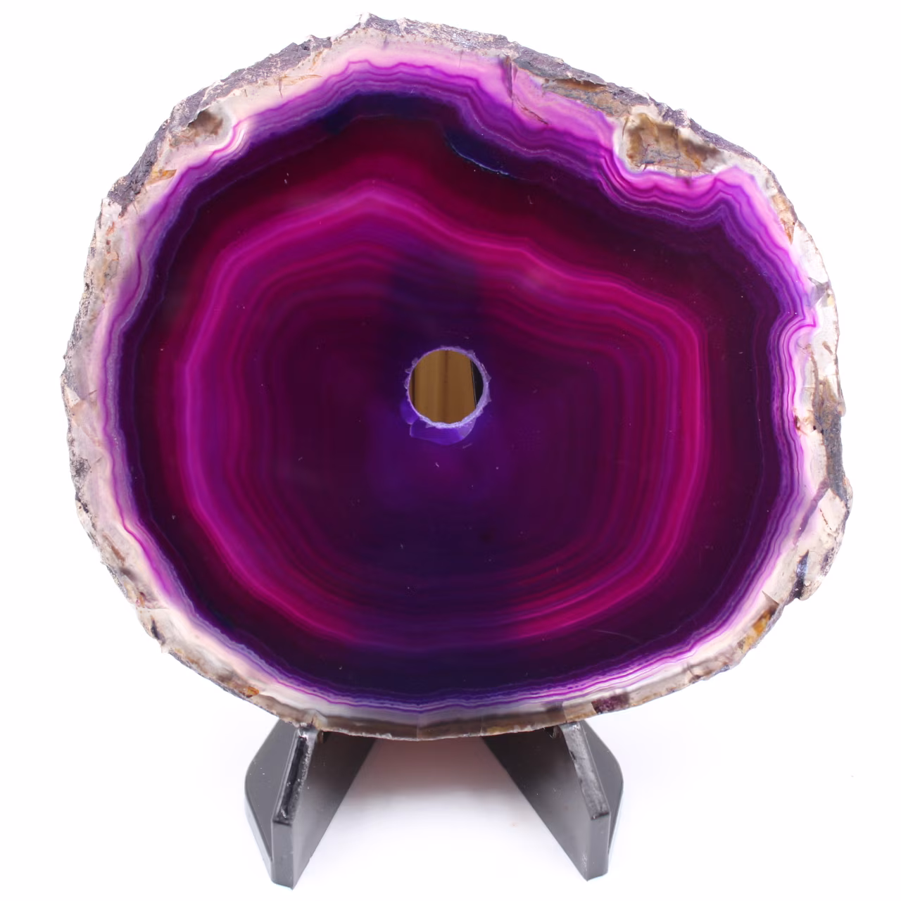 Agate tranche polie et percée du Brésil