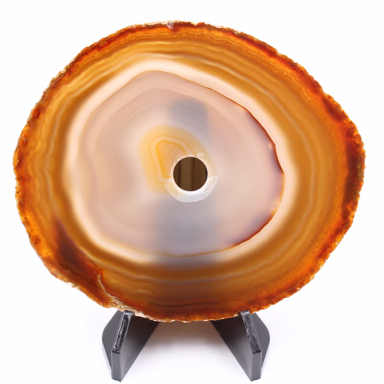 Agate tranche polie et percée du Brésil