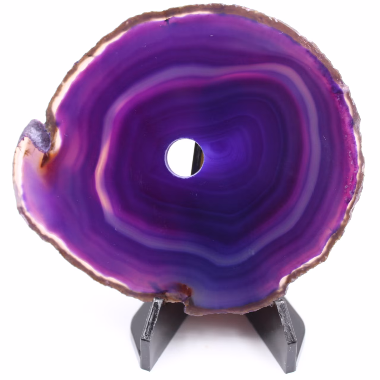 Agate tranche polie et percée du Brésil