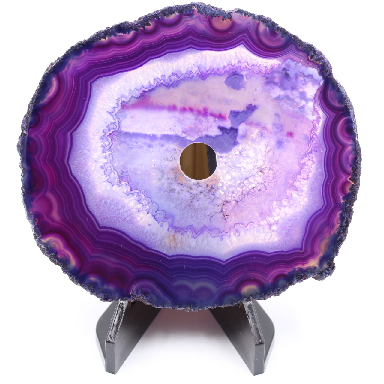 Agate tranche polie et percée du Brésil