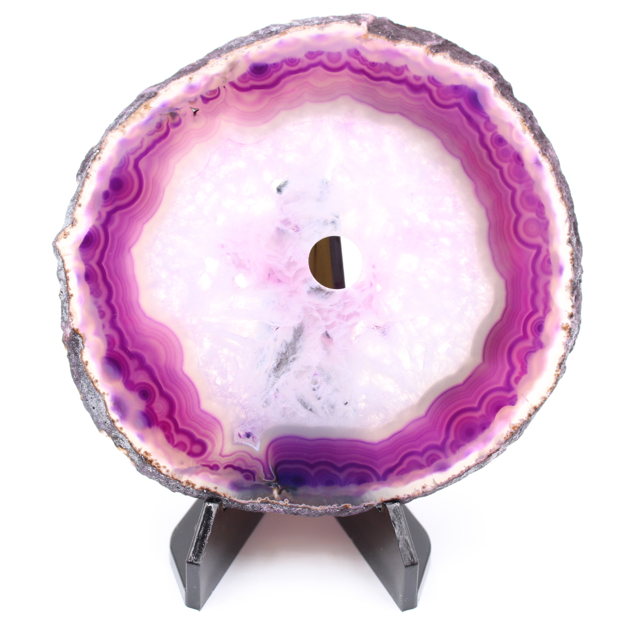 Agate tranche polie et percée du Brésil