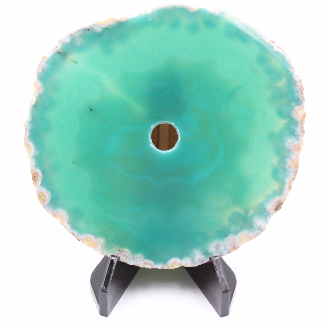 Agate tranche polie et percée du Brésil