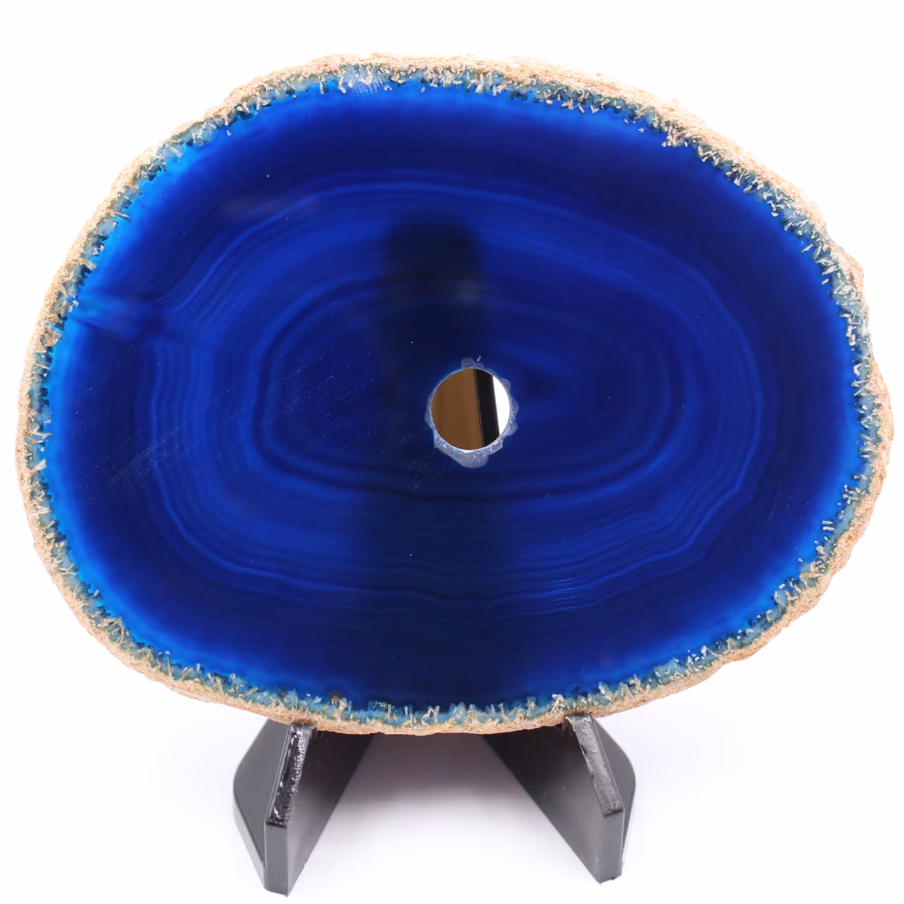 Agate tranche polie et percée du Brésil