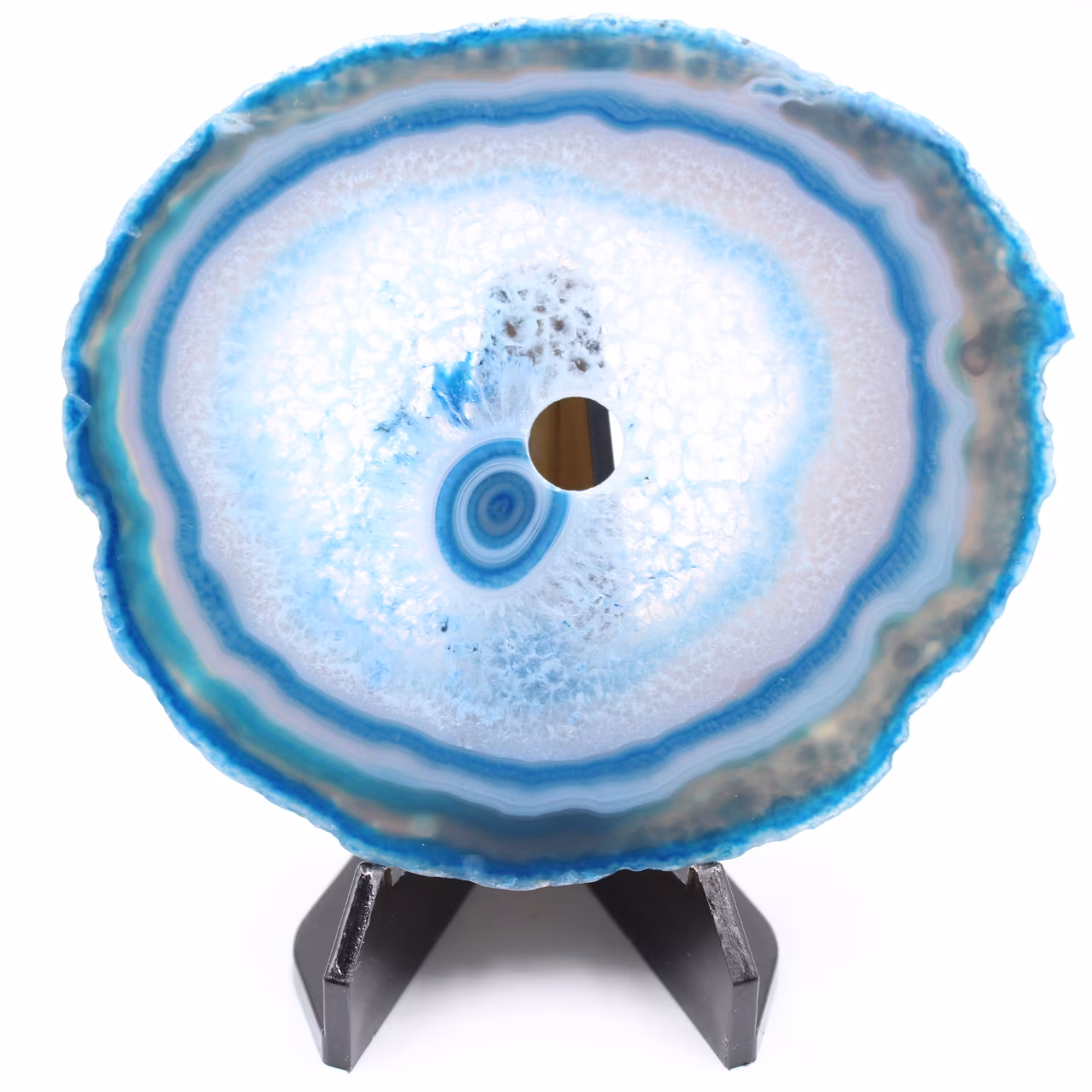 Agate tranche polie et percée du Brésil