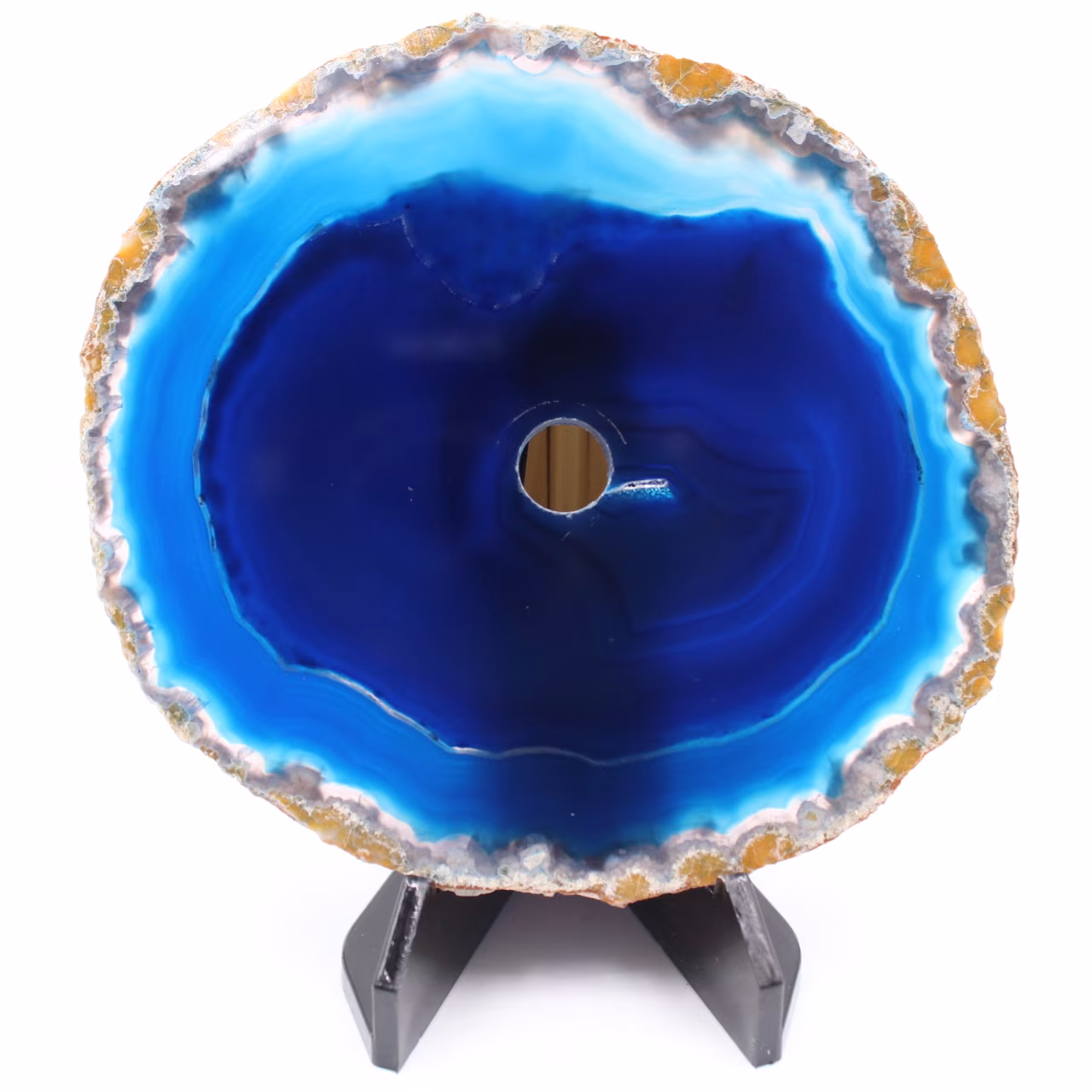Agate tranche polie et percée du Brésil