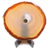 Agate tranche polie et percée du Brésil - 0