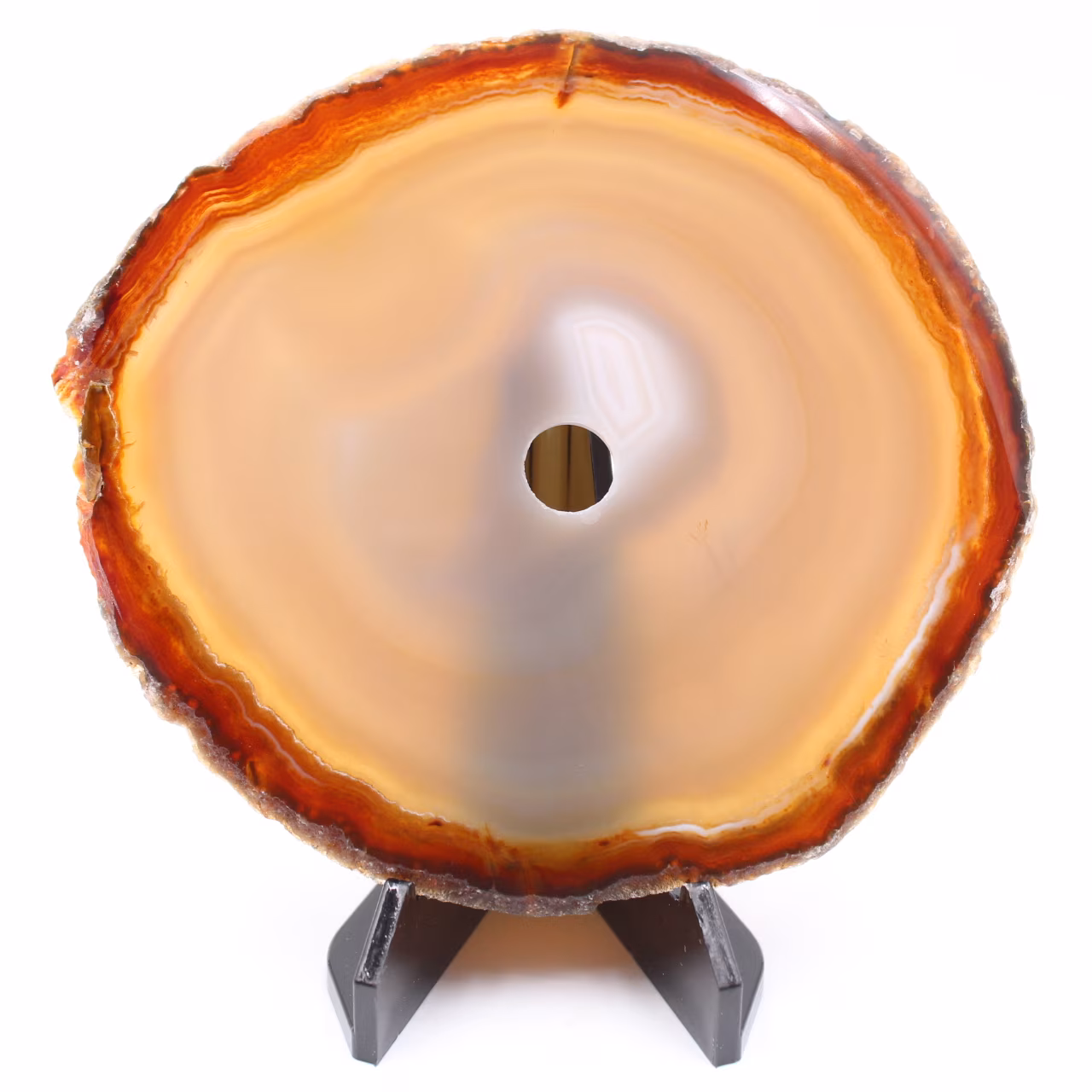 Agate tranche polie et percée du Brésil