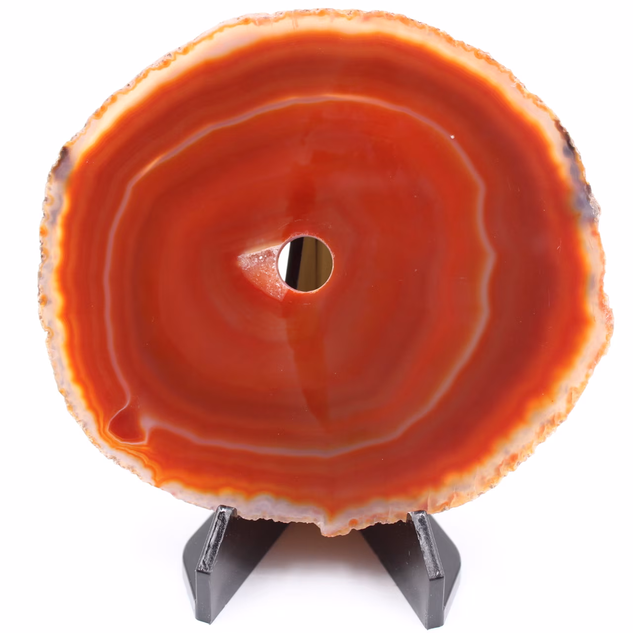 Agate tranche polie et percée du Brésil