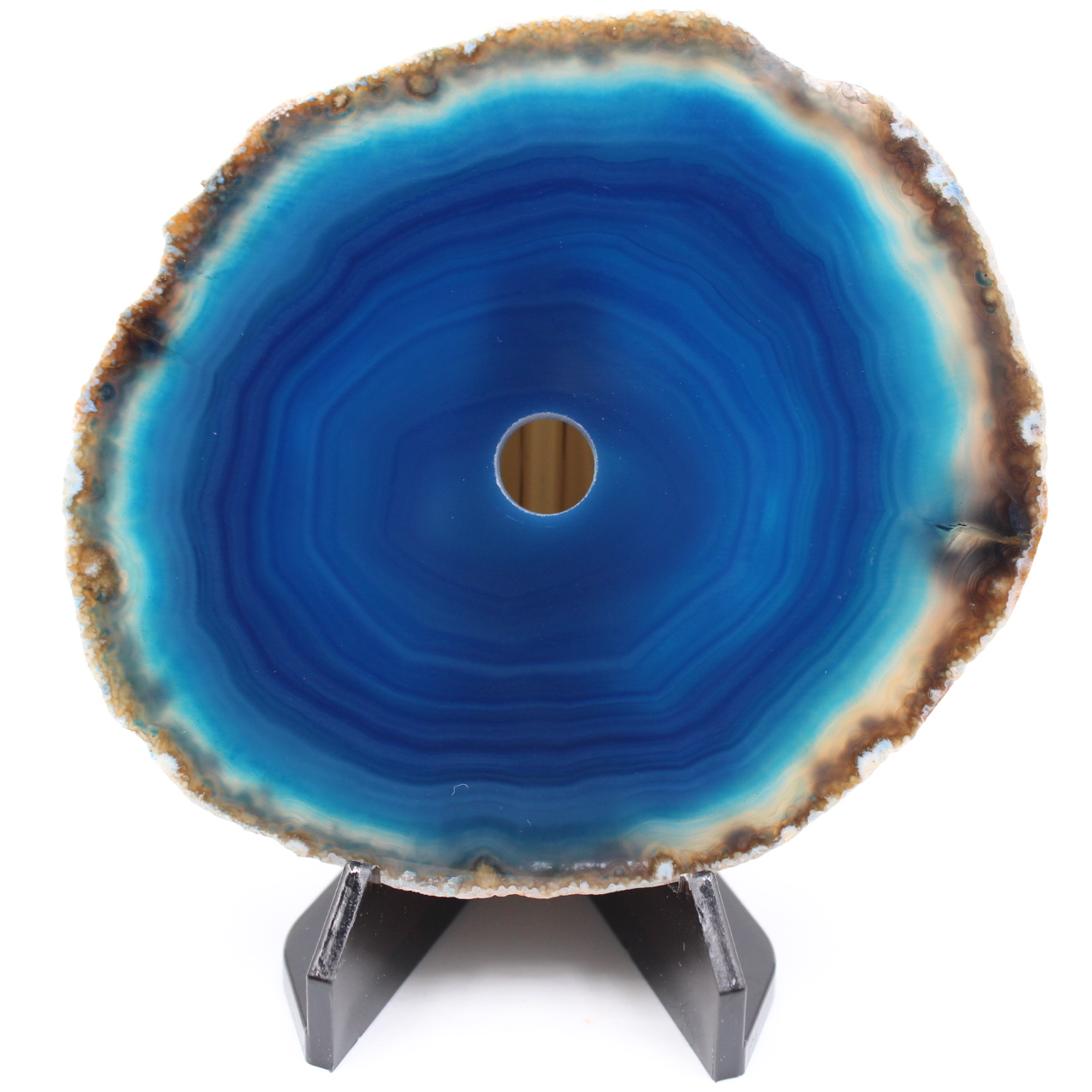 Agate tranche polie et percée du Brésil