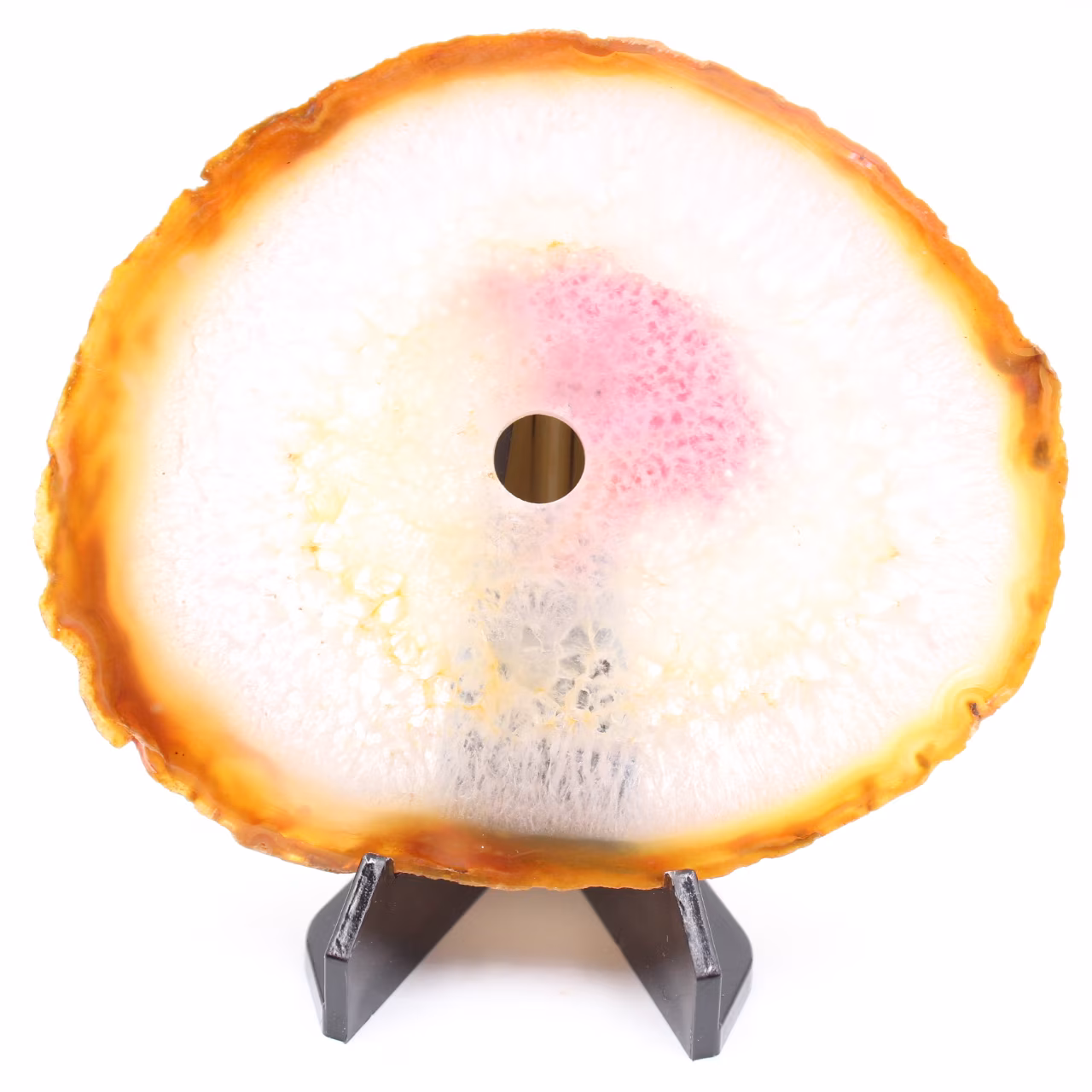 Agate tranche polie et percée du Brésil