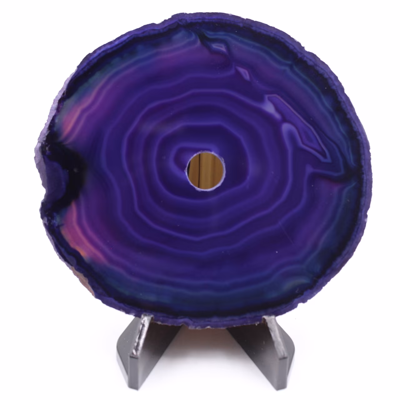 Agate tranche polie et percée du Brésil