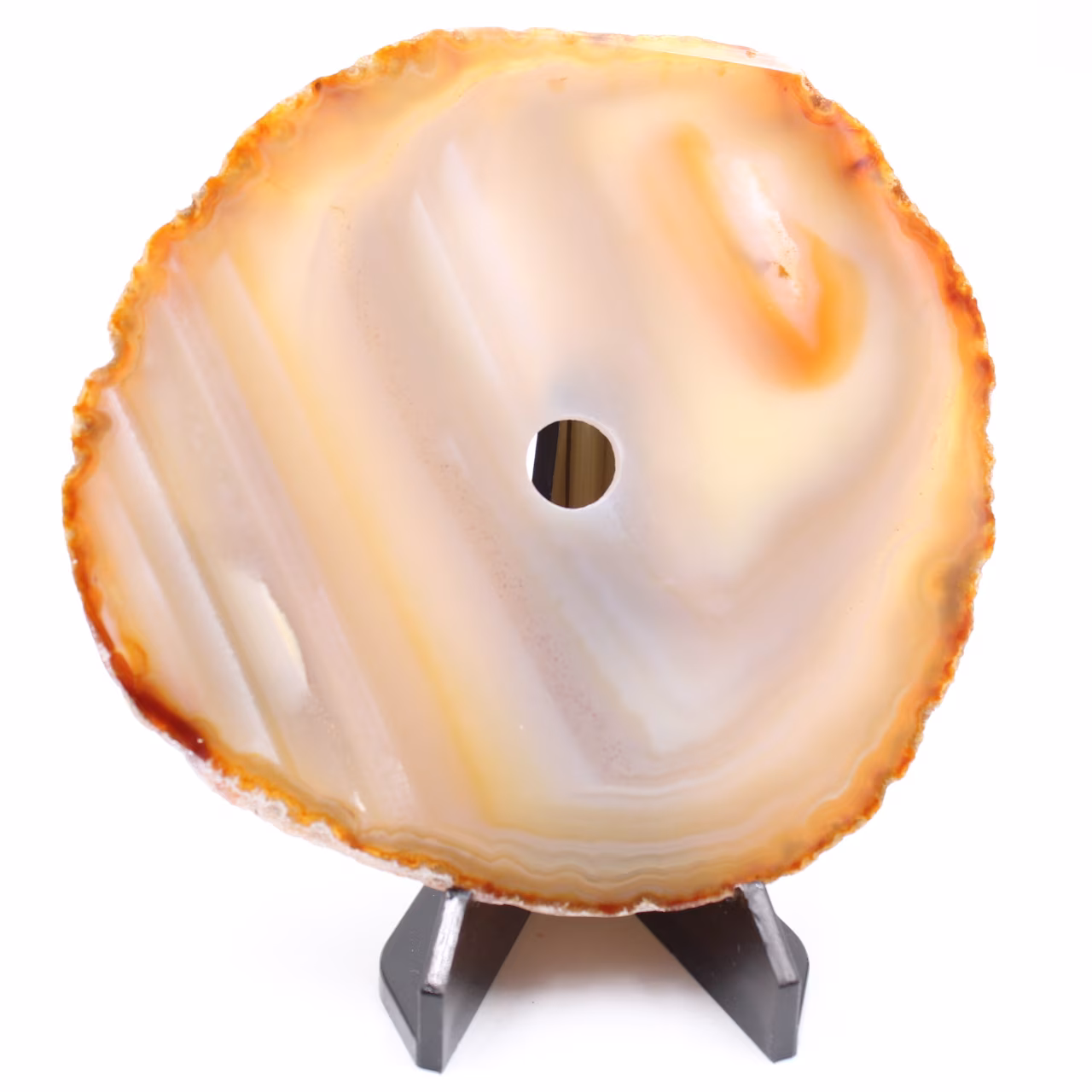 Agate tranche polie et percée du Brésil