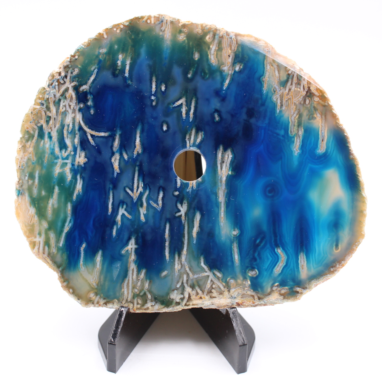 Agate tranche polie et percée du Brésil