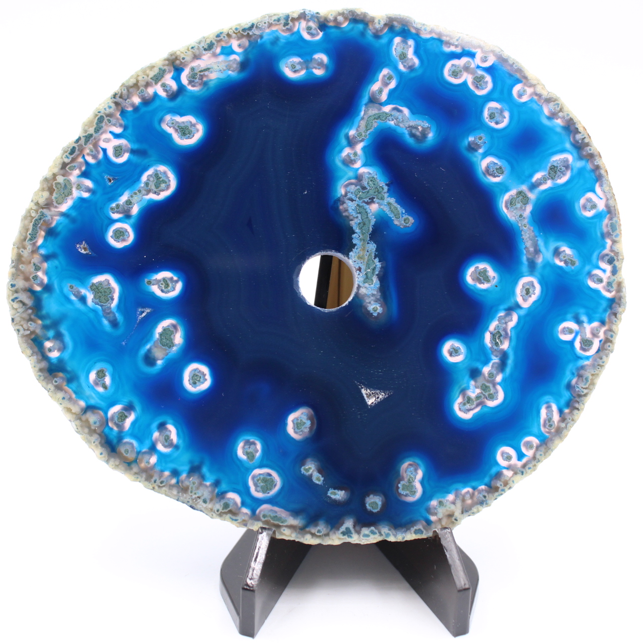Agate tranche polie et percée du Brésil