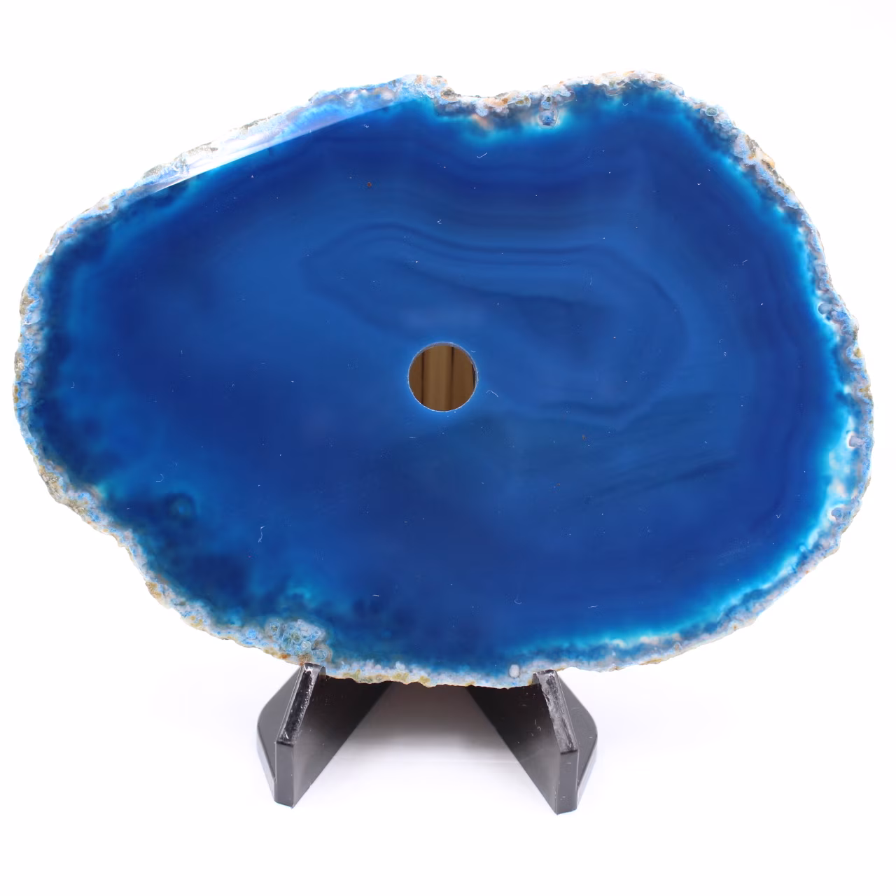Agate tranche polie et percée du Brésil