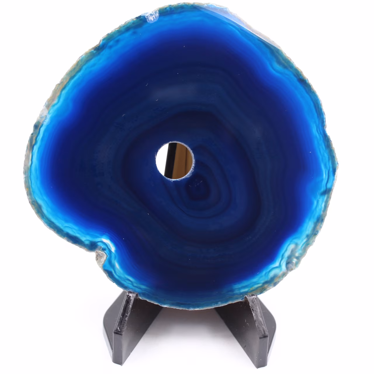 Agate tranche polie et percée du Brésil