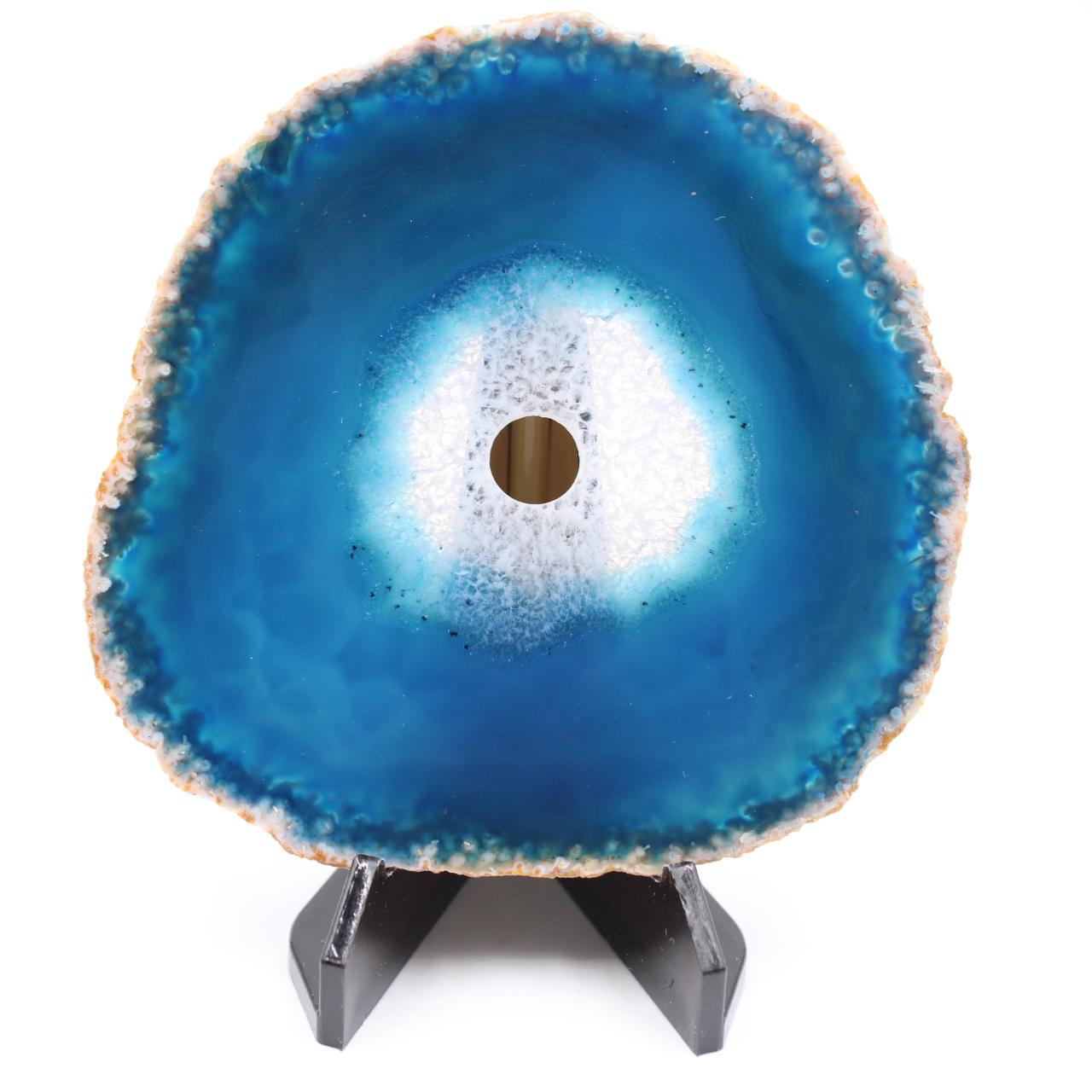Agate tranche polie et percée du Brésil
