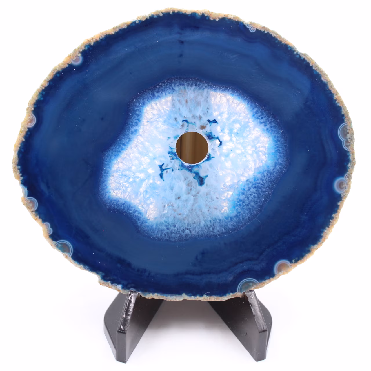 Agate tranche polie et percée du Brésil