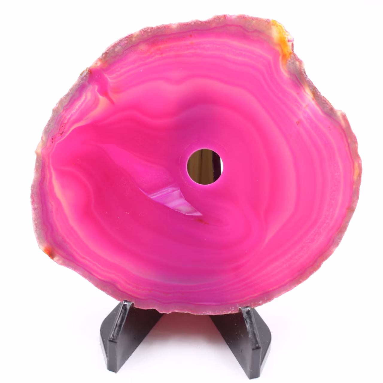 Agate tranche polie et percée du Brésil