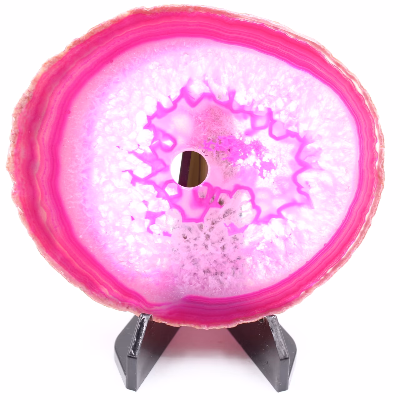Agate tranche polie et percée du Brésil
