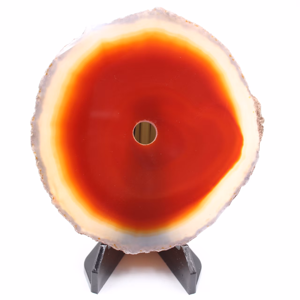 Agate tranche polie et percée du Brésil