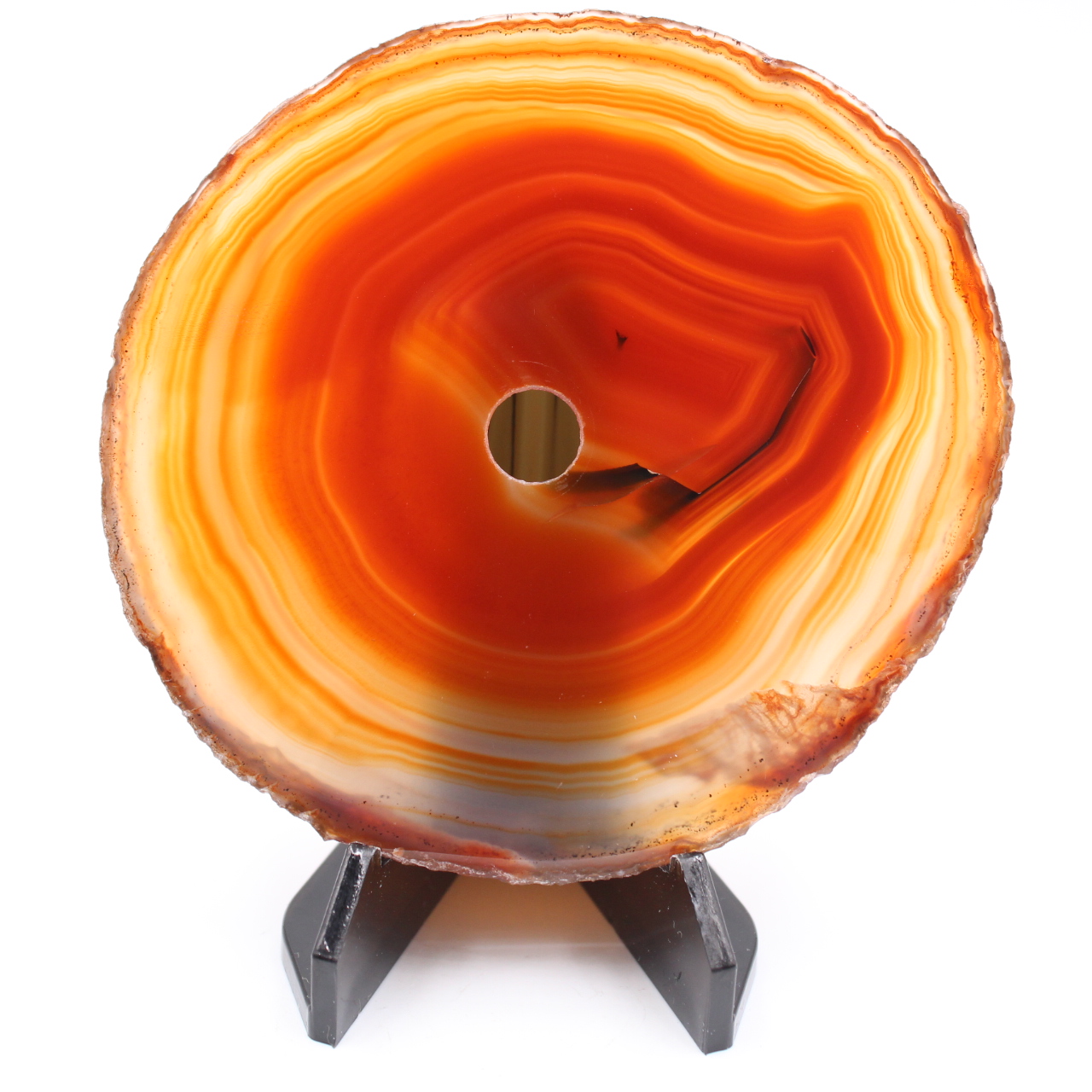 Agate tranche polie et percée du Brésil