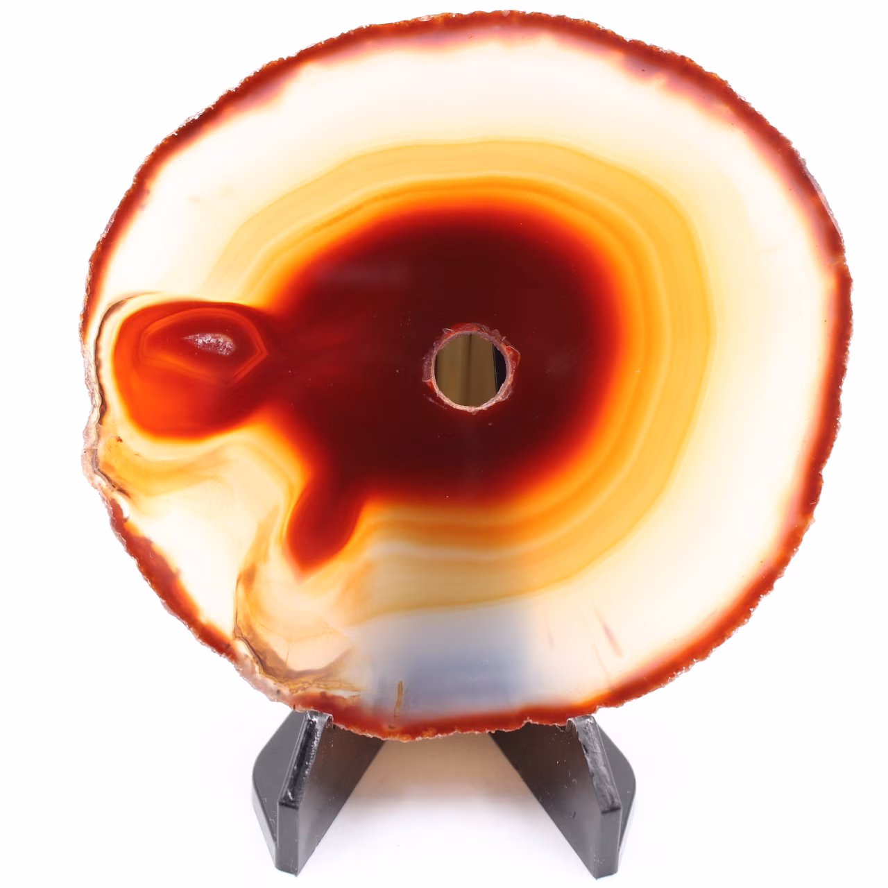 Agate tranche polie et percée du Brésil