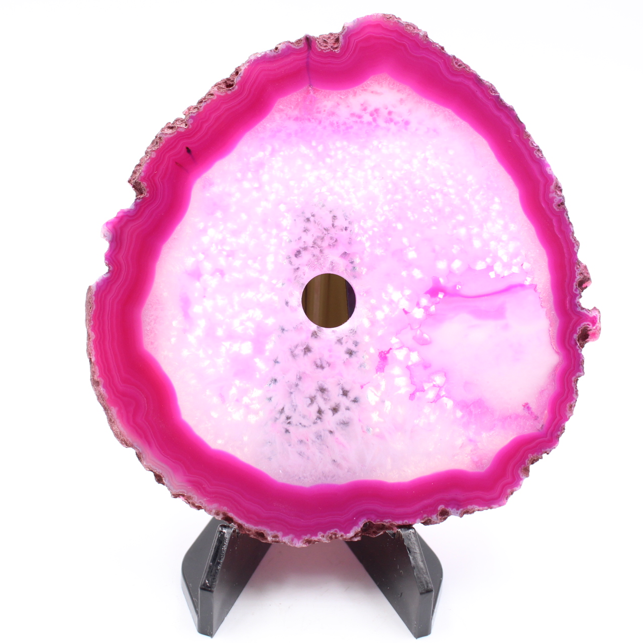 Agate tranche polie et percée du Brésil