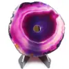 Agate tranche polie et percée du Brésil - 0