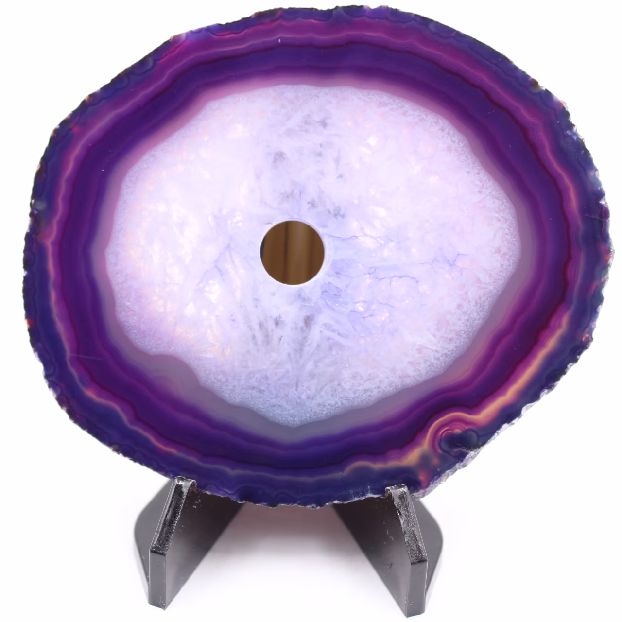 Agate tranche polie et percée du Brésil
