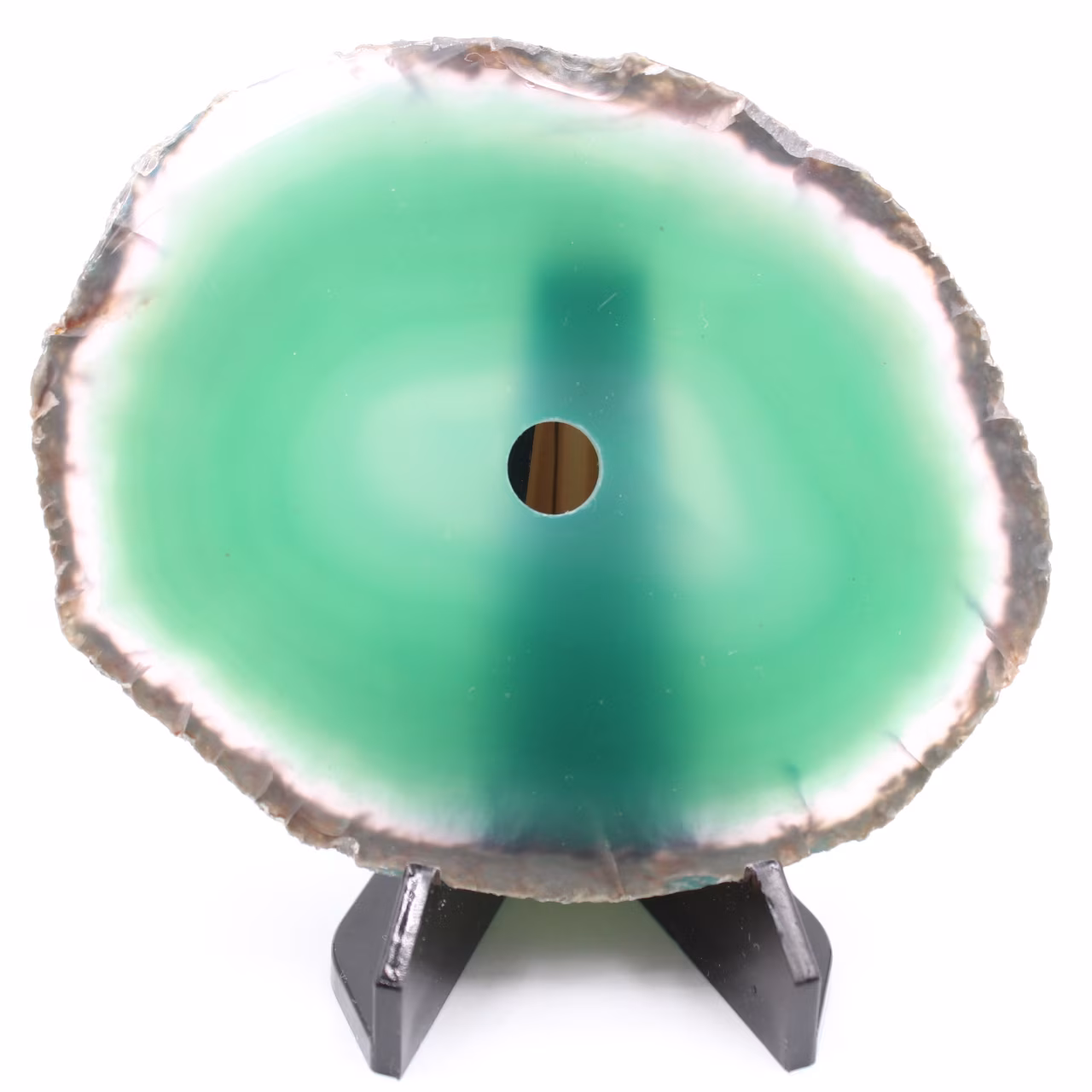Agate tranche polie et percée du Brésil