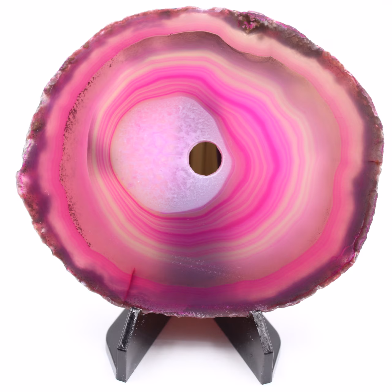 Agate tranche polie et percée du Brésil