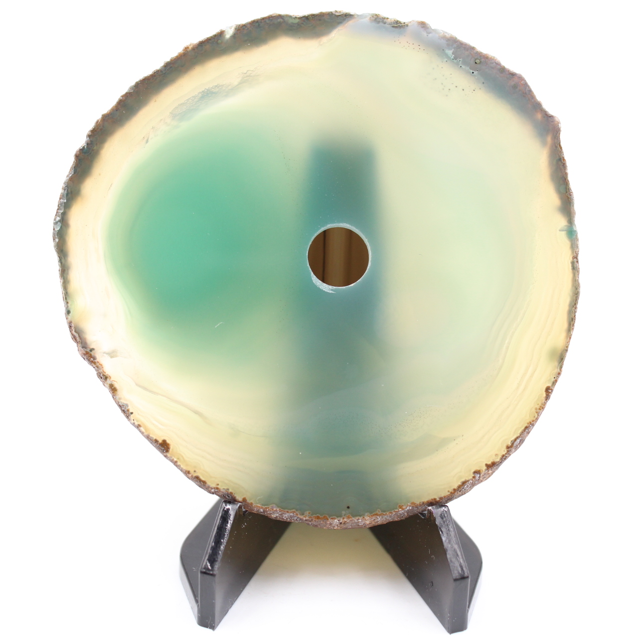 Agate tranche polie et percée du Brésil