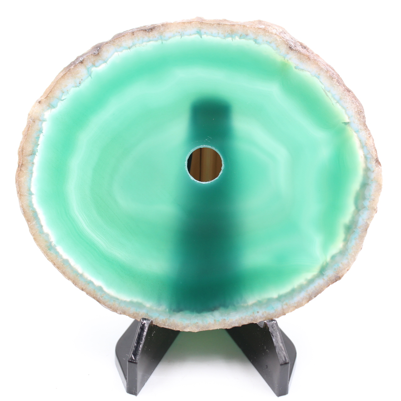 Agate tranche polie et percée du Brésil