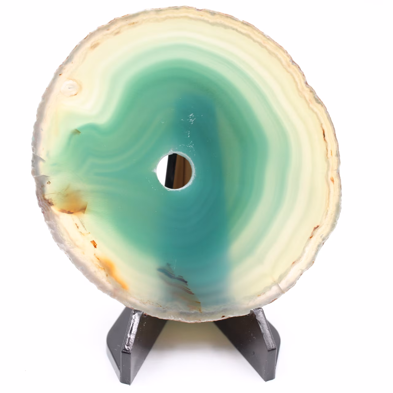 Agate tranche polie et percée du Brésil