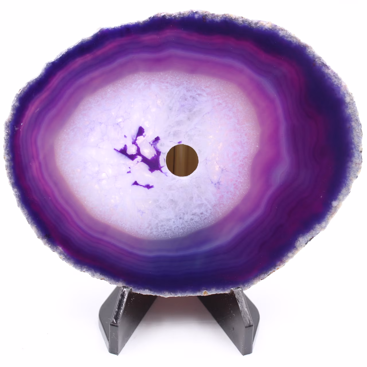 Agate tranche polie et percée du Brésil