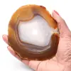 Agate tranche polie et percée du Brésil - 0