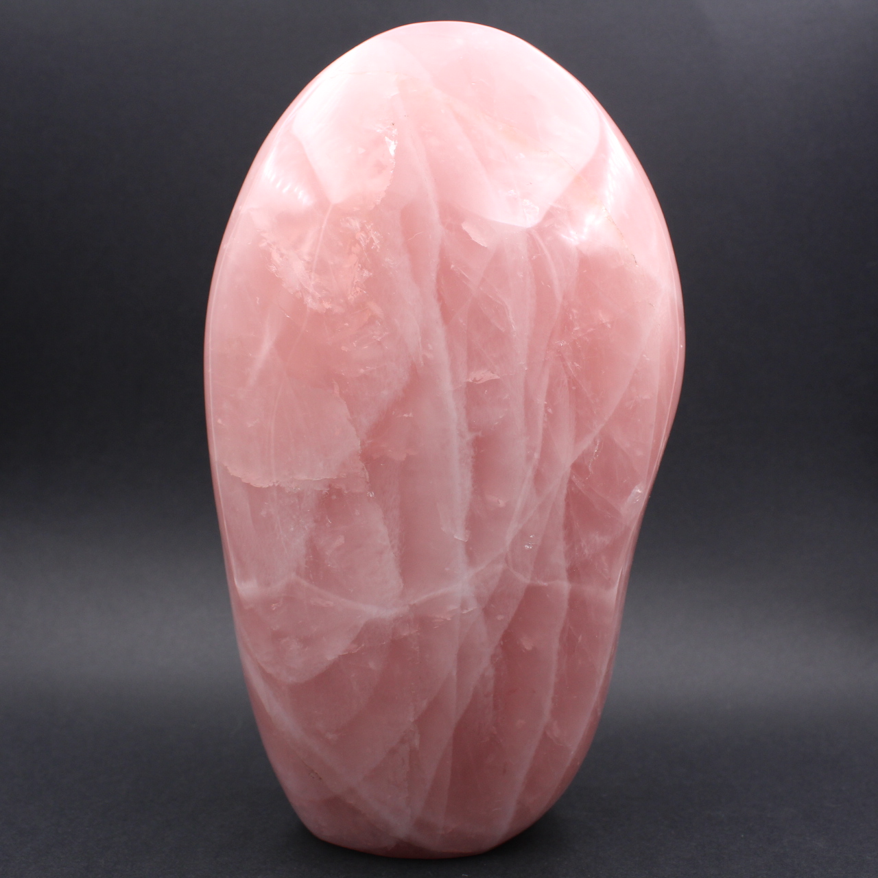 Grand bloc poli de quartz rose