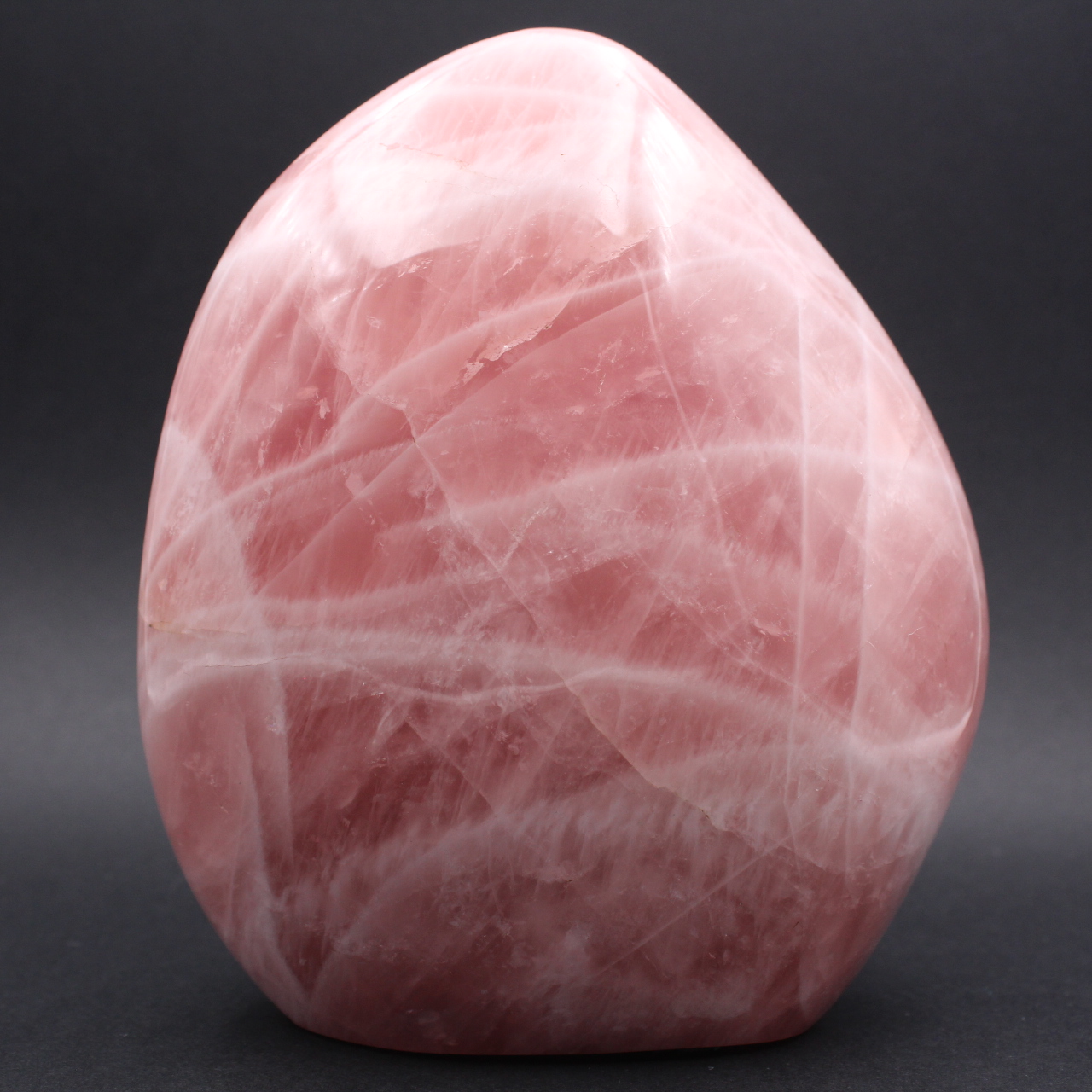 Grand bloc poli de quartz rose