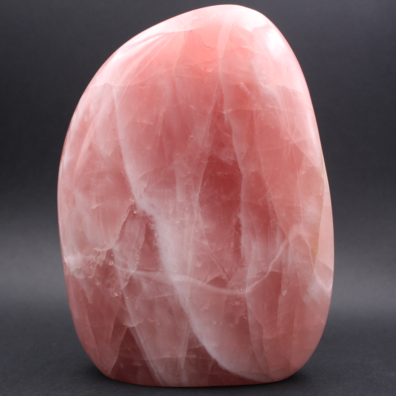 Grand bloc poli de quartz rose