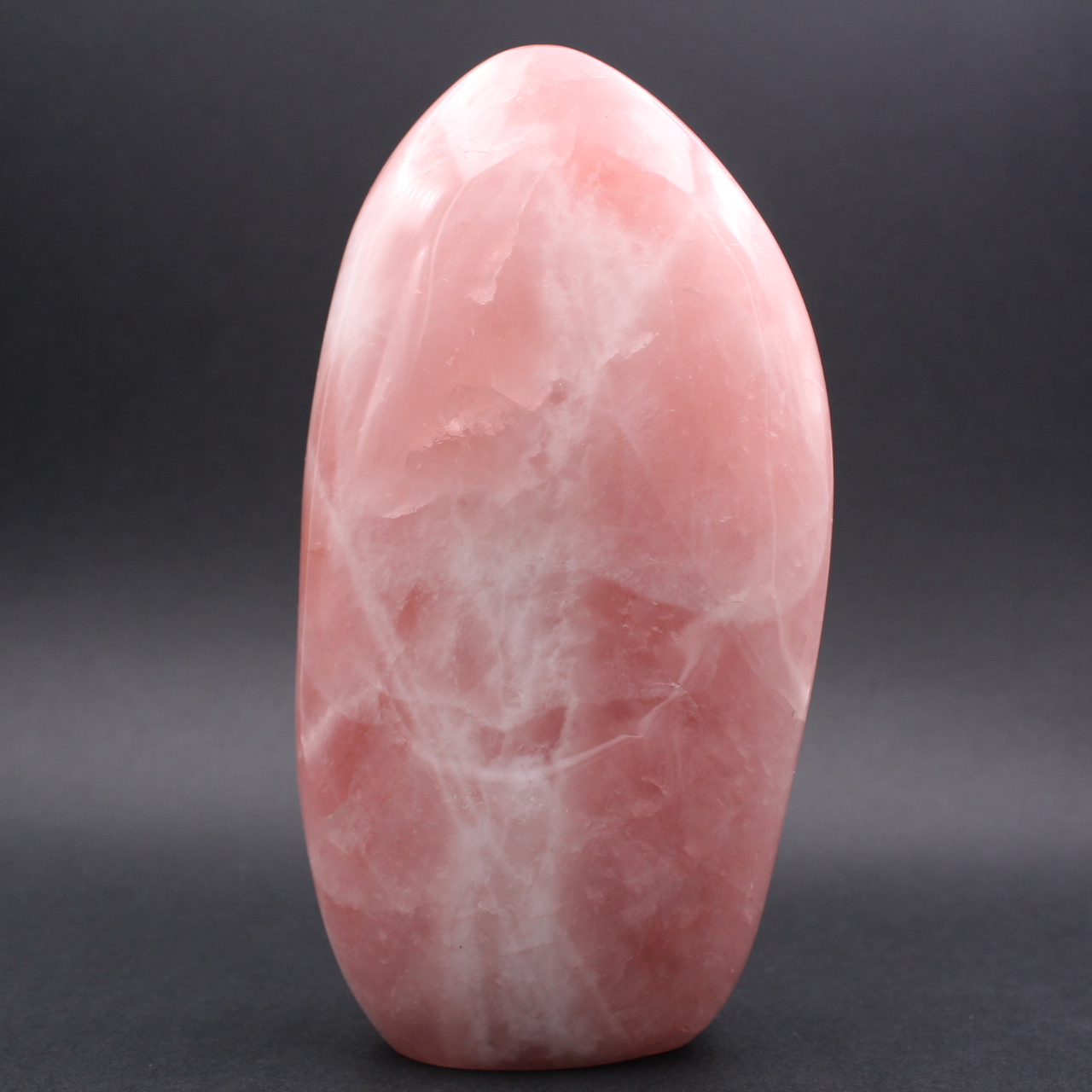 Grand bloc poli de quartz rose